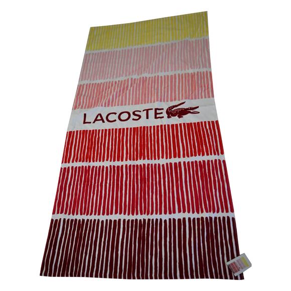LACOSTE Cotton Logo-Print Beach Towel NWT - Picture 1 of 5